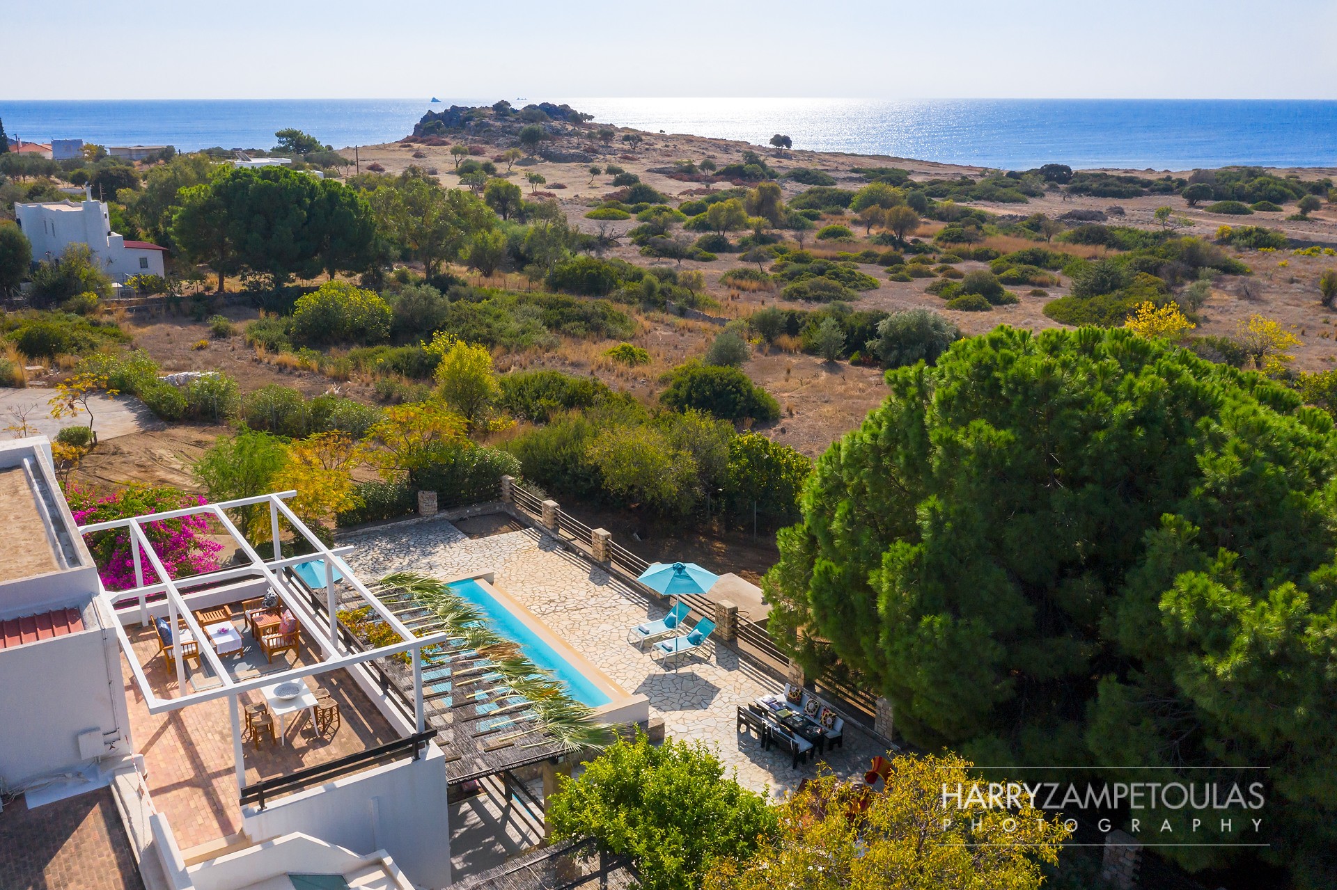 Aerial-3 Mary's House, Pefkos - Harry Zampetoulas Villa Photography 