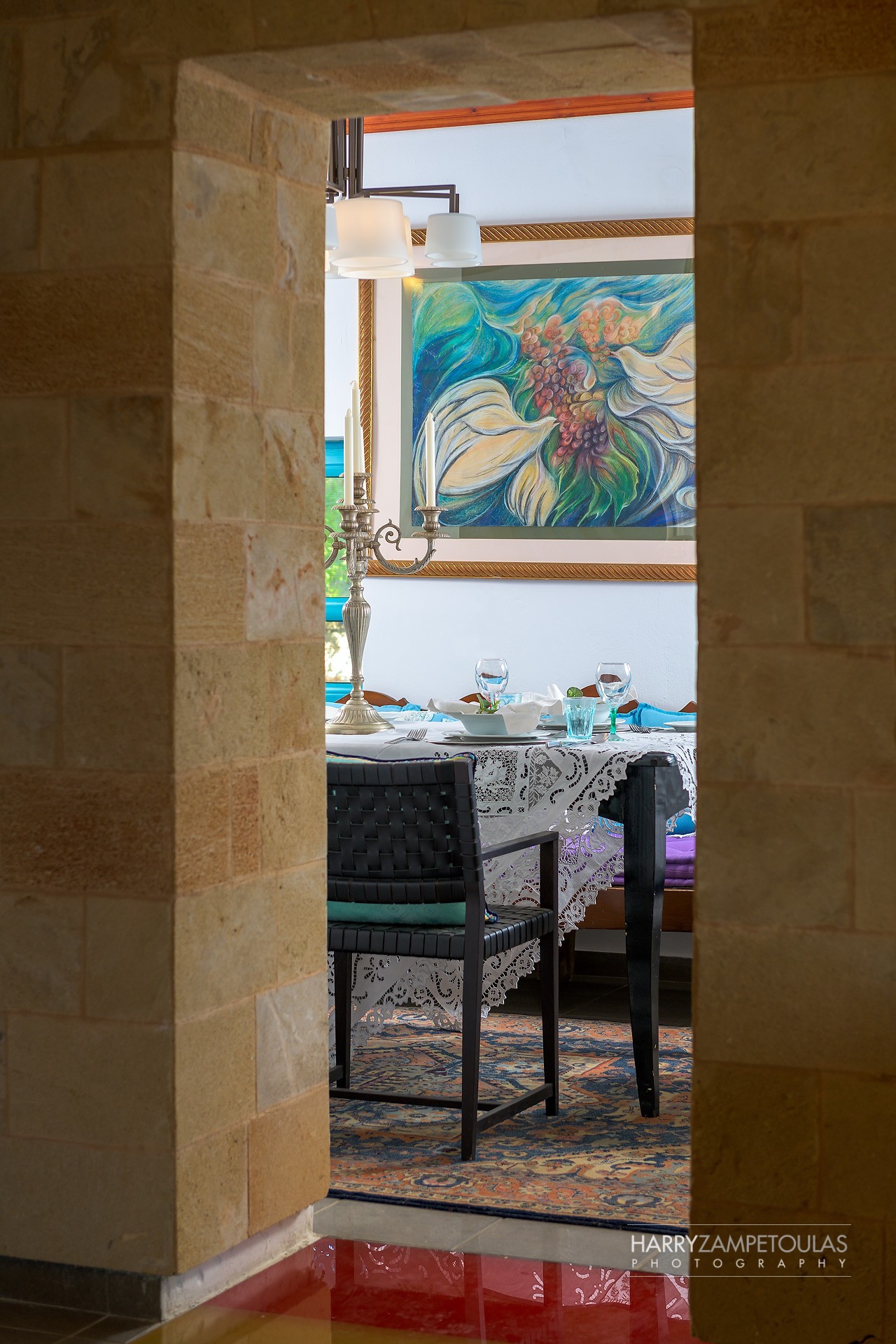 Dinner-Table-1 Mary's House, Pefkos - Harry Zampetoulas Villa Photography 