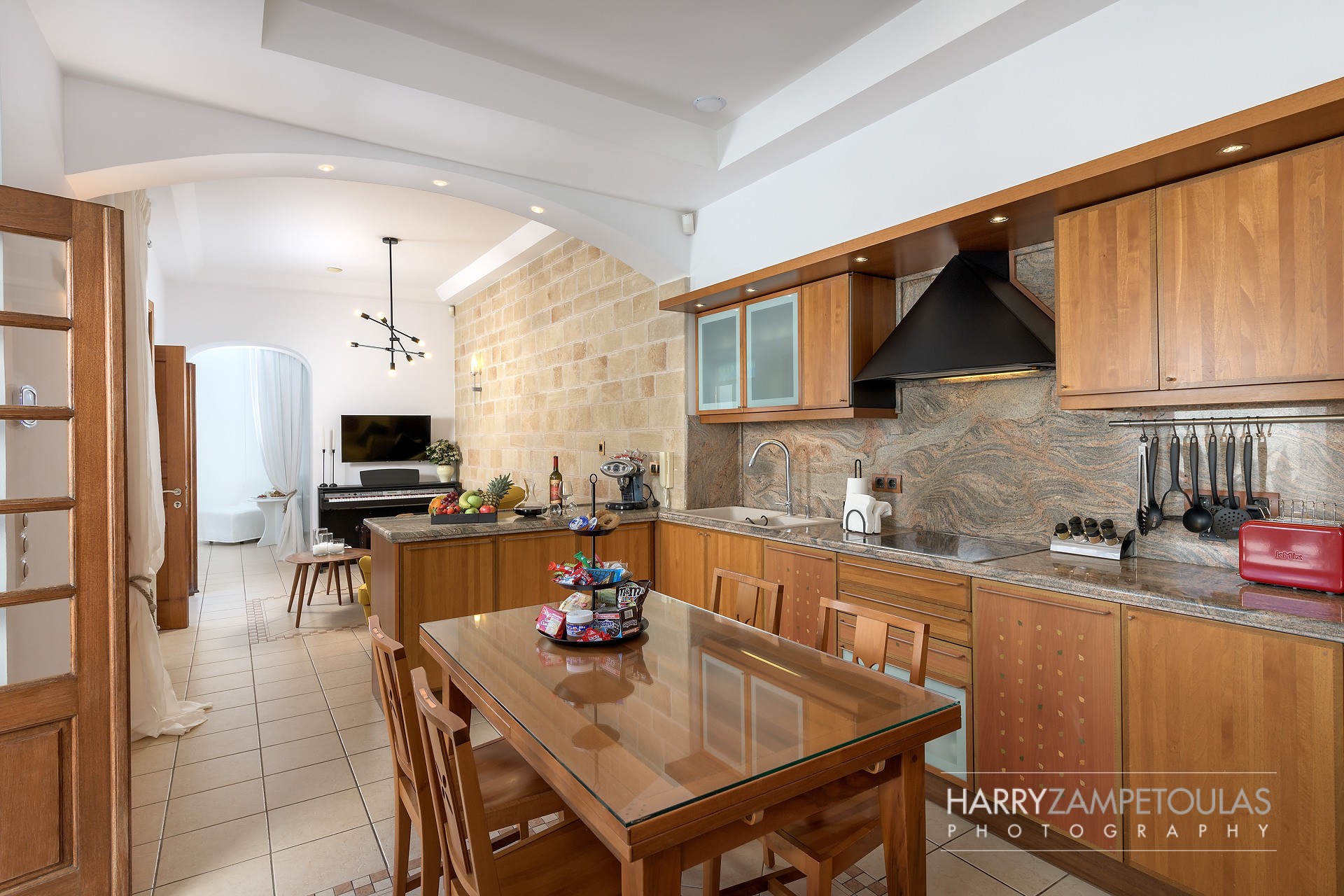 Kitchen-1 Panthea Valasia Boutique Villa -Lindos - Harry Zampetoulas Villa Photography 