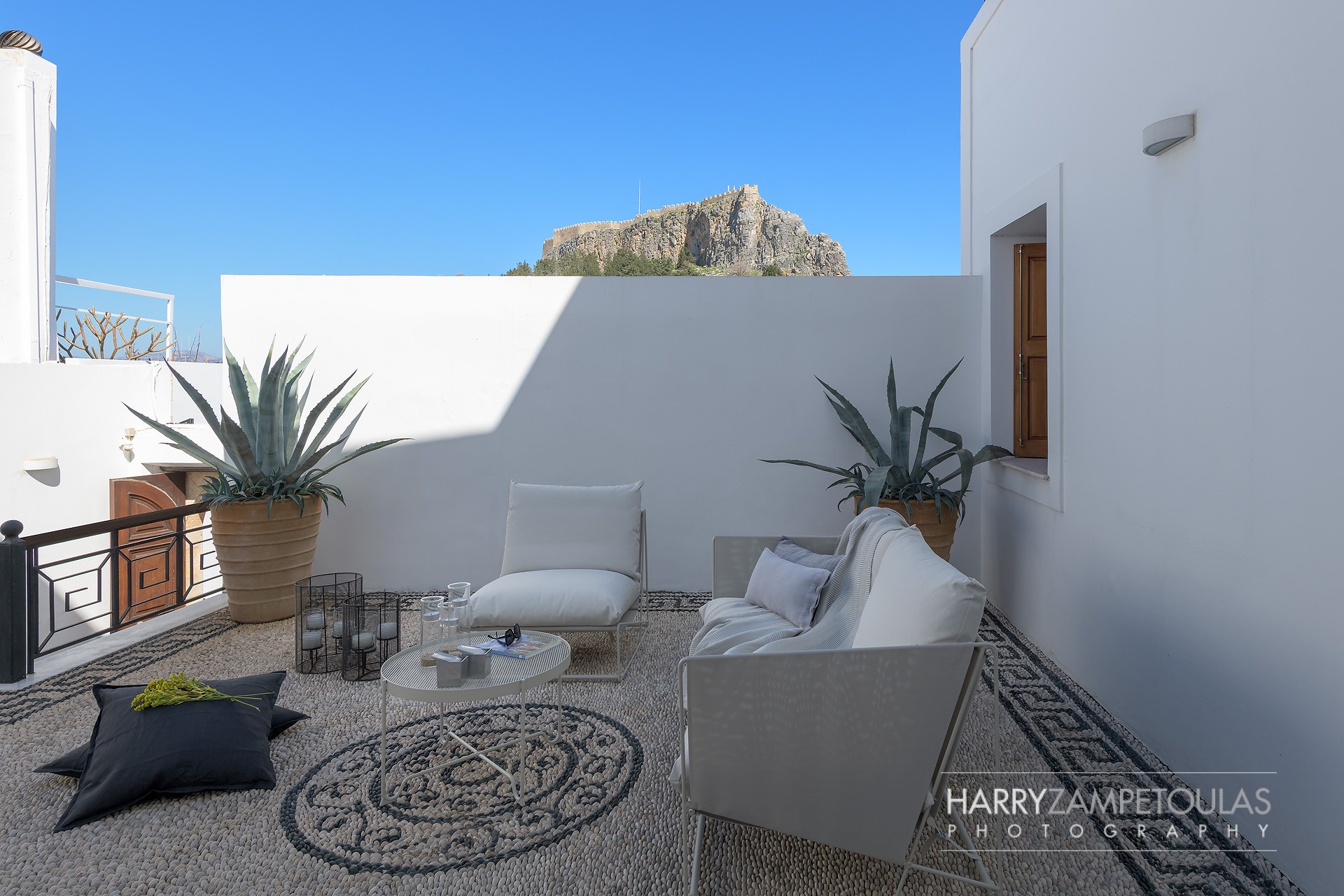 Yard-4 Panthea Valasia Boutique Villa -Lindos - Harry Zampetoulas Villa Photography 